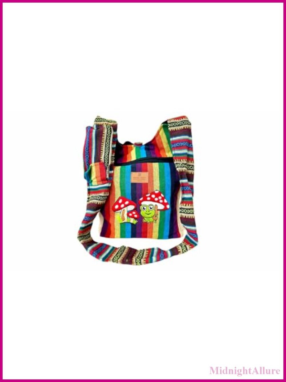 Hemp Gheri Fabric Hand Embroidery Messenger Crossbody Sling Bag